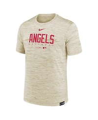 Men's Nike Cream Los Angeles Angels City Connect Velocity Practice Performance T-shirt