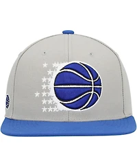 Men's Mitchell & Ness Gray, Blue Orlando Magic Hardwood Classics Essentials 2.0 Snapback Hat