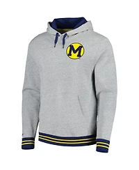Men's Mitchell & Ness Heather Gray Michigan Wolverines Pullover Hoodie