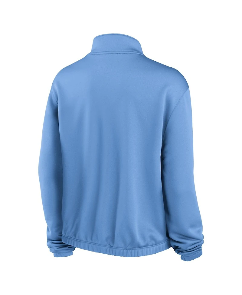 Women's Nike Light Blue Minnesota Twins Rewind Splice Half-Zip Sweatshirt