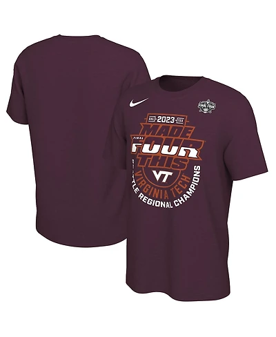 Men's and Women's Nike Maroon Virginia Tech Hokies 2023 Ncaa Women's Basketball Tournament March Madness Final Four Regional Champions Locker Room T-s