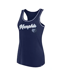 Women's Fanatics Navy Memphis Grizzlies Wordmark Logo Racerback Tank Top