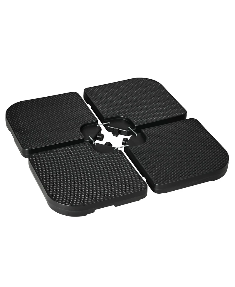 Outsunny 4-Piece 175lb Cantilever Patio Umbrella Base Weights for Offset Hanging Umbrella, Fasteners, Hdpe Water or Sand Filled Umbrella Weights for C