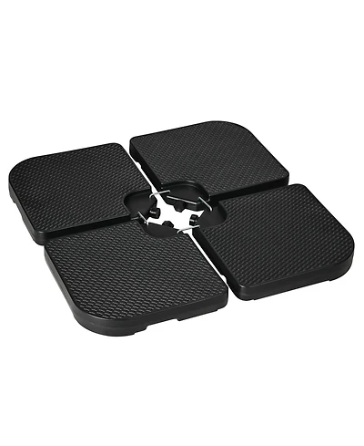 Outsunny 4-Piece 175lb Cantilever Patio Umbrella Base Weights for Offset Hanging Umbrella, Fasteners, Hdpe Water or Sand Filled Umbrella Weights for C