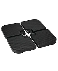 Outsunny 4-Piece 175lb Cantilever Patio Umbrella Base Weights for Offset Hanging Umbrella, Fasteners, Hdpe Water or Sand Filled Umbrella Weights for C
