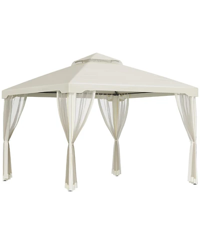 Outsunny 9.6' x 9.6' Patio Gazebo, Outdoor Canopy Shelter,