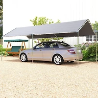 Outsunny 9.6' x 19.5' Carport w/ 3 Reinforced Steel Cables