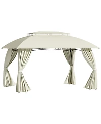 Outsunny 13' x 9' Patio Gazebo, Double Vented Roof, Curtains,