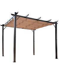 Outsunny 10' x 10' Pergola with Retractable Shade Canopy, Aluminum