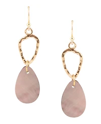 Barse Rose Bronze and Genuine Black Mother-of-Pearl Drop Earrings