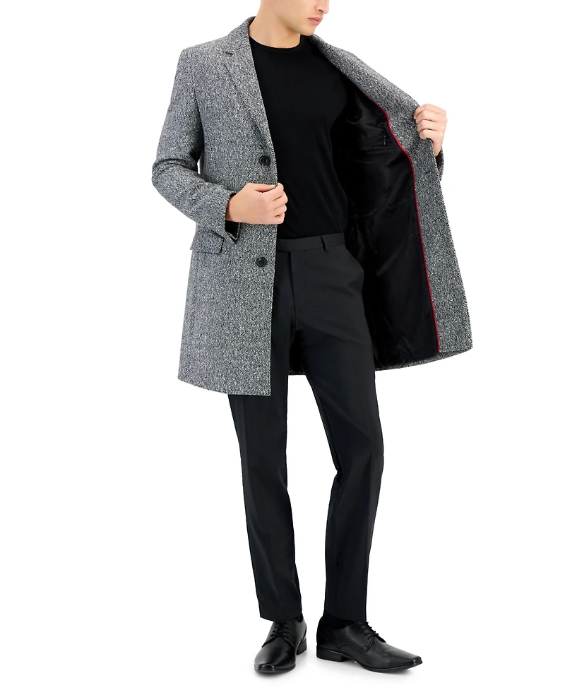 Hugo by Boss Men's Slim-Fit Migor Charcoal Overcoat