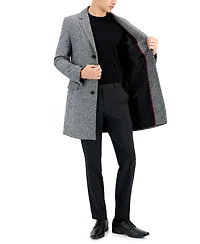 Hugo by Boss Men's Slim-Fit Migor Charcoal Overcoat