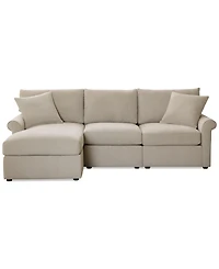 Closeout! Wrenley 99" 3-Pc. Fabric Modular Chaise Sectional Sofa, Created for Macy's
