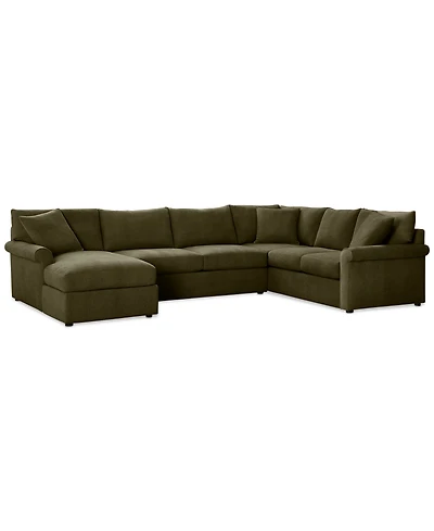 Closeout! Wrenley 138" 3-Pc. Fabric Sectional Chaise Sofa, Created for Macy's