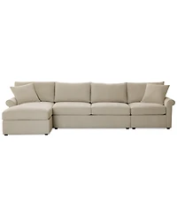 Closeout! Wrenley 134" 3-Pc. Fabric Sectional Chaise Sofa, Created for Macy's