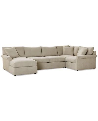 Closeout! Wrenley 138" 4-Pc. Fabric Modular Chaise Sectional Sofa, Created for Macy's