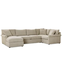 Closeout! Wrenley 138" 4-Pc. Fabric Modular Chaise Sectional Sofa, Created for Macy's