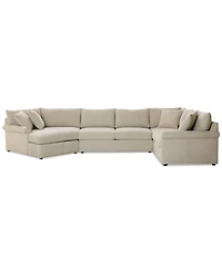 Closeout! Wrenley 170" 3-Pc. Fabric Sectional Cuddler Chaise Sofa, Created for Macy's