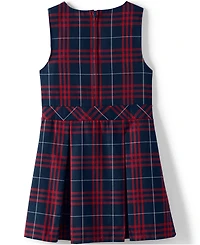 Lands' End Big Girls Plus School Uniform Plaid Jumper Dress Top of Knee