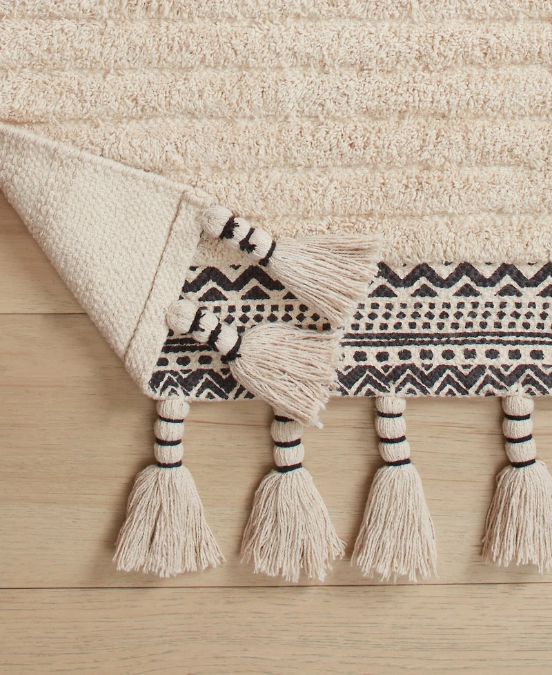 Lucky Brand Overtufted Cotton Fringe Bath Rug