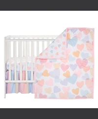 Bedtime Originals Rainbow Hearts Pink/Purple 3-Piece Baby Crib Bedding Set