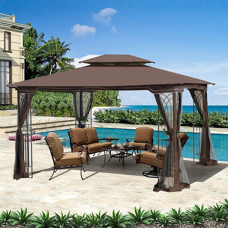 Streamdale Outdoor 13'x10' Gazebo with Ventilation & Mosquito Protection