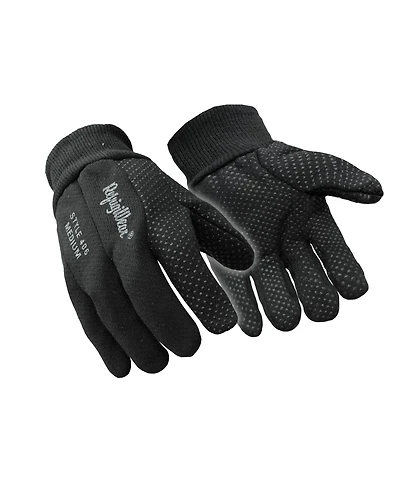 RefrigiWear Men's Insulated Jersey Cotton Knit Work Gloves with Dotted Grip (Pack of 12 Pairs)