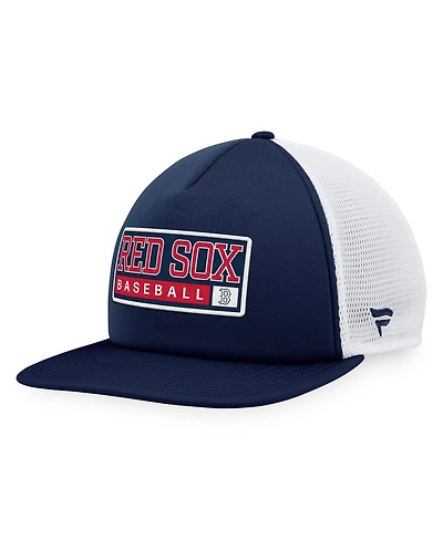 Men's Majestic Navy, White Boston Red Sox Foam Trucker Snapback Hat