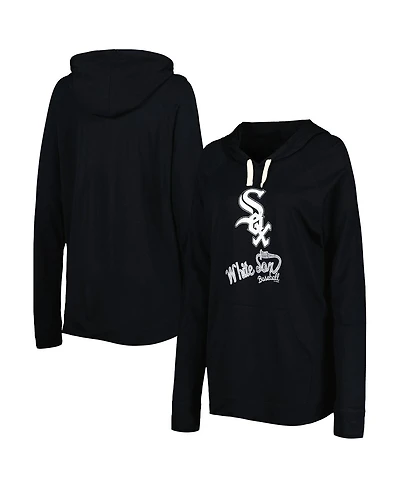 Women's Touch Black Chicago White Sox Pre-Game Raglan Pullover Hoodie