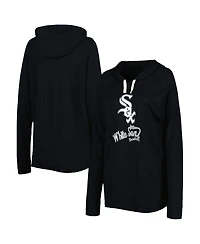 Women's Touch Black Chicago White Sox Pre-Game Raglan Pullover Hoodie