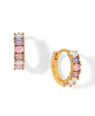 Girls Crew Enamel and Faux Cubic Zirconia Gradiant Dreaming about you Hoops Earrings