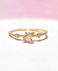 Girls Crew Pink Faux Cubic Zirconia Celestial I Need Space Ring