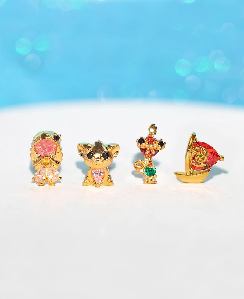Girls Crew Crystal Multi-Color Disney Princess Moana Stud Earring Set