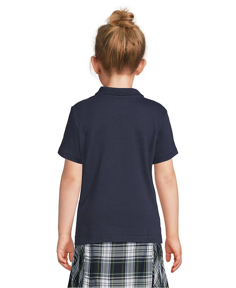 Lands' End Girls Short Sleeve Feminine Fit Interlock Polo Shirt