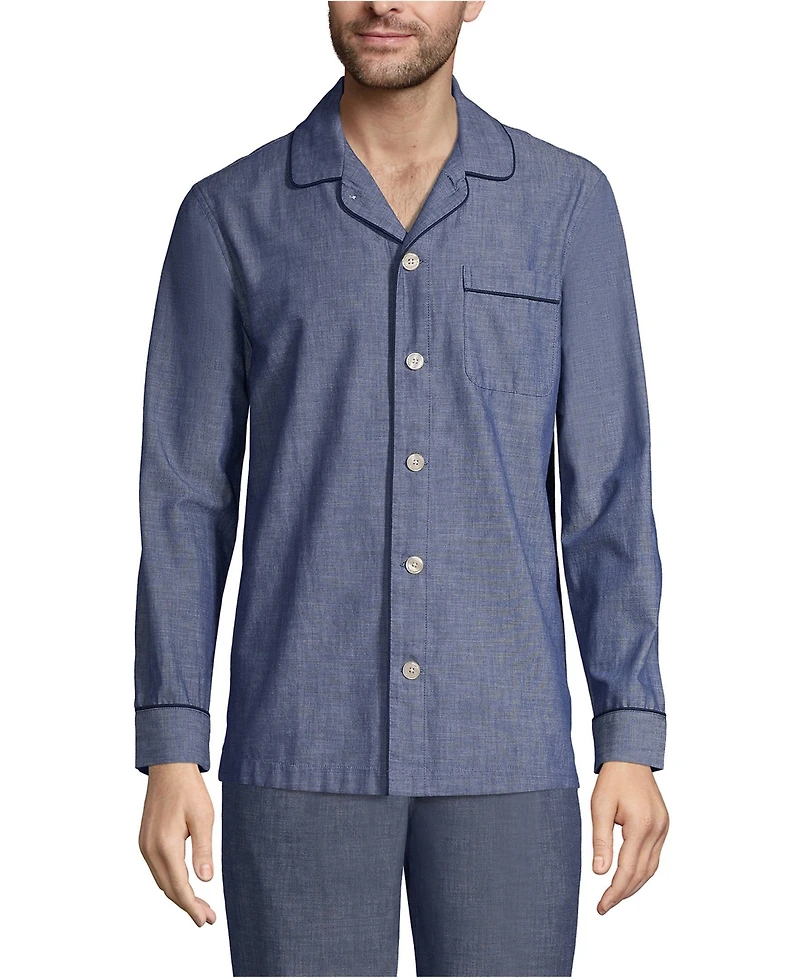 Lands' End Men's Tall Essential Pajama Shirt