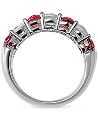 Rhodolite Garnet (1 ct. t.w.) & White Topaz (3/4 ct. t.w.) Band in Sterling Silver