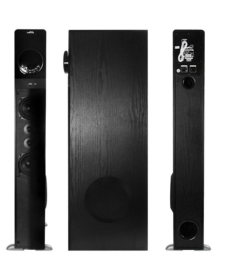 beFree Sound Bluetooth Powered Tower Speaker in Black