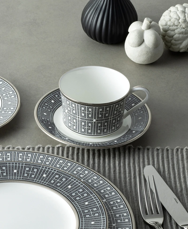 Noritake Infinity Graphite 4 Piece Saucer Set, Service for 4