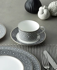 Noritake Infinity Graphite 4 Piece Saucer Set, Service for 4