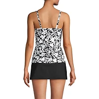 Lands' End Petite Square Neck Underwire Tankini Swimsuit Top Adjustable Straps