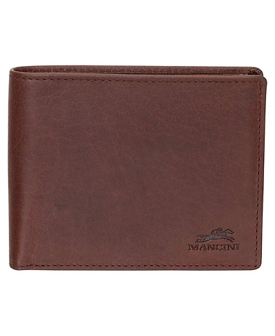 Mancini Men's Buffalo Rfid Secure Billfold Wallet