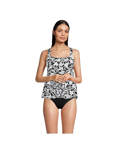 Lands' End Women's D-Cup Flutter Scoop Neck Tankini Top