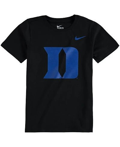 Big Boys and Girls Nike Black Duke Blue Devils Cotton Logo T-shirt