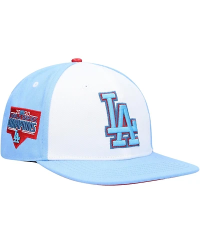 Men's Pro Standard White, Light Blue Los Angeles Dodgers Blue Raspberry Ice Cream Drip Snapback Hat