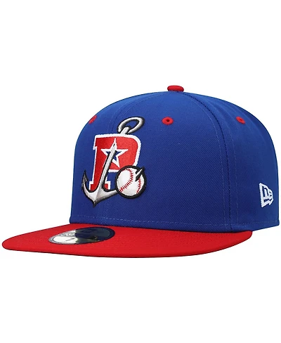Men's New Era Blue Stockton Ports Authentic Collection Road 59FIFTY Fitted Hat