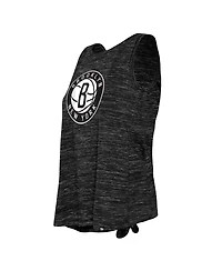 Women's New Era Black Brooklyn Nets Space Dye Active Tank Top