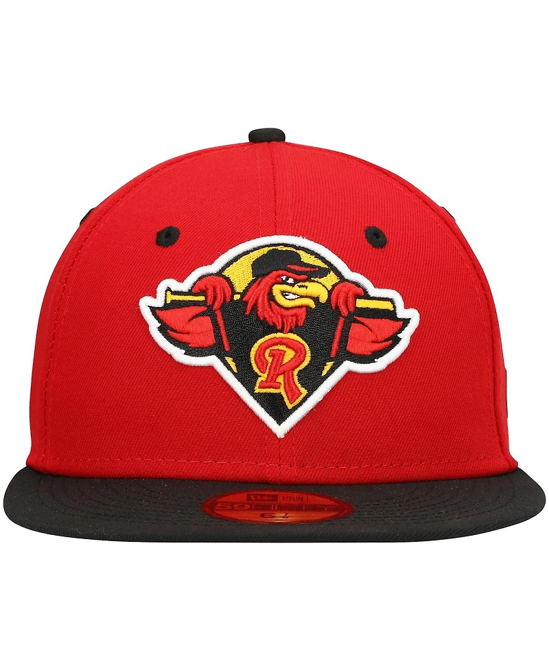 Men's New Era Red Rochester Red Wings Authentic Collection Road 59FIFTY Fitted Hat