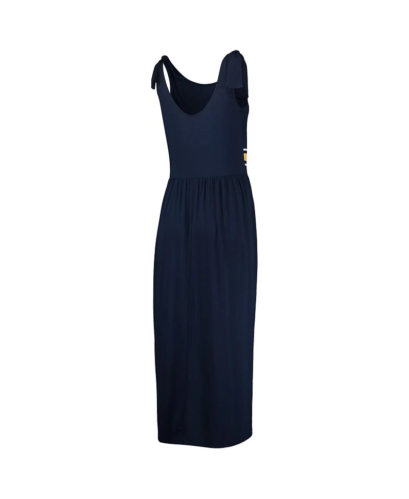 Women's G-iii 4Her by Carl Banks Navy Milwaukee Brewers Game Over Maxi Dress