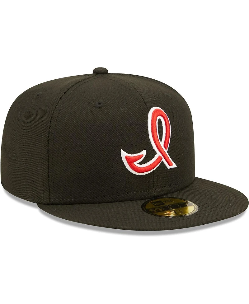 Men's New Era Black Indianapolis Indians Authentic Collection Team Alternate 59FIFTY Fitted Hat