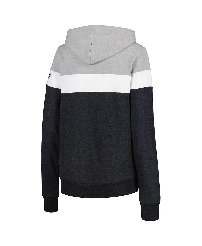 Women's New Era Heather Black Chicago White Sox Colorblock Full-Zip Hoodie Jacket